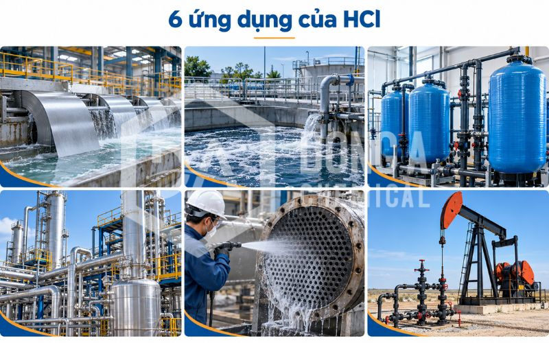 Ứng dụng axit HCl trong công nghiệp: Công đoạn, mục đích và lưu ý sử dụng